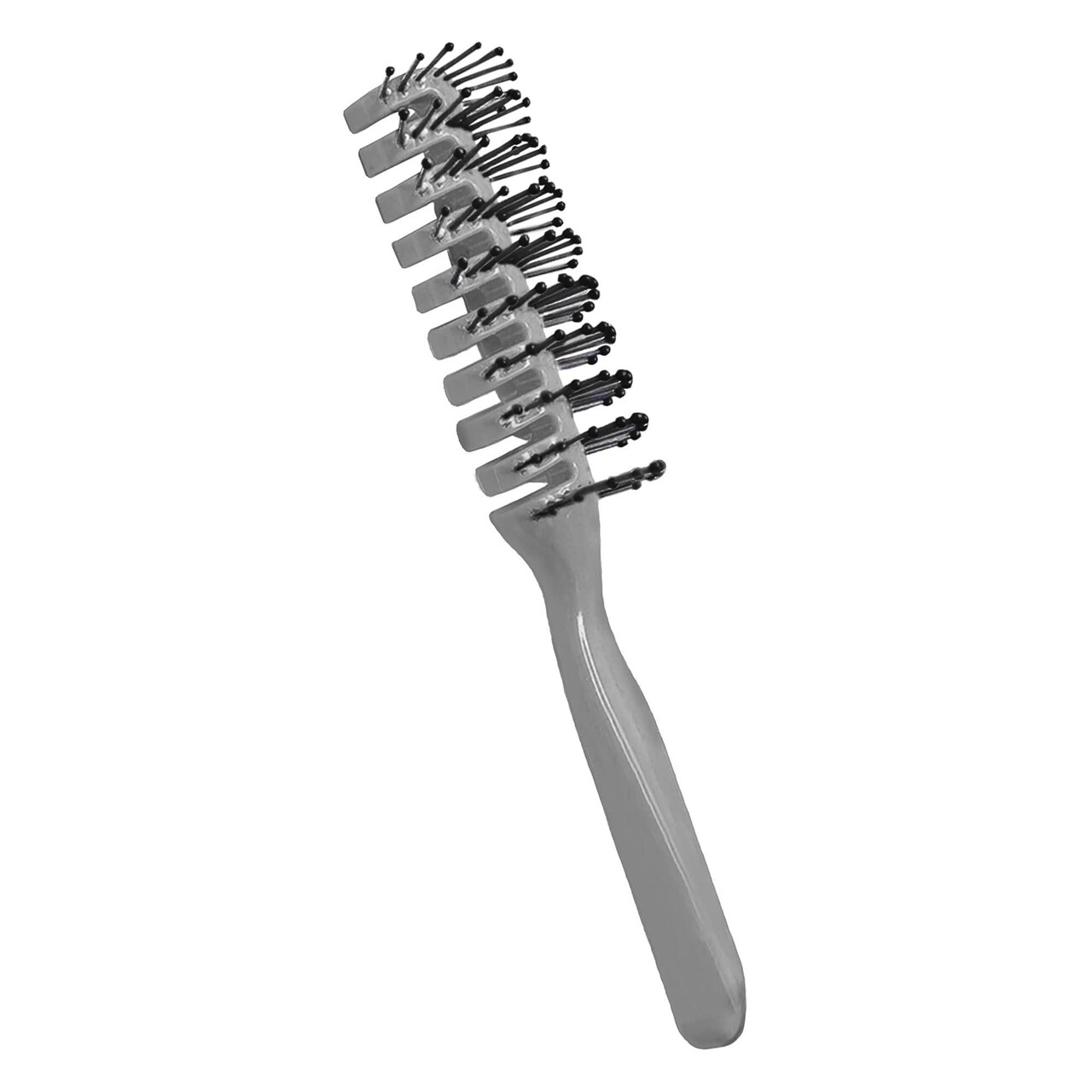 Gray Vent Hairbrush 8” Hard Bristle Brush for Hair Pack of 12 Plastic Hair Brushes for Women and Men Hair Brush for Thick Hair Detangling Brushes for Hair with Rounded Rubber Tips